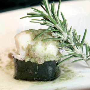 SUSHI DE COLIFLOR CON WASABI DE ANCHOAS